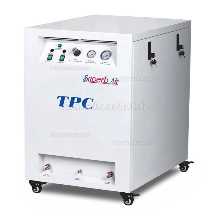 TPC Silent Mobile Dental Oil Free Air Compressor With Soundproof Metal Cabinet